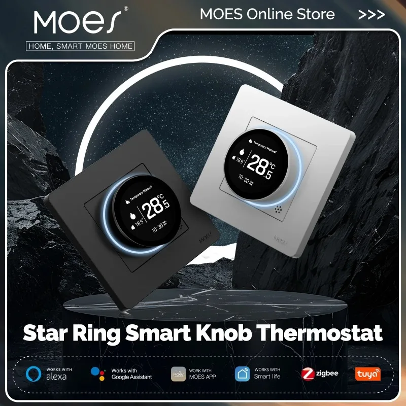 Smart Knob Thermostat Star Ring Series Temperature Controller Water Boiler Electric Heating With Alexa Google