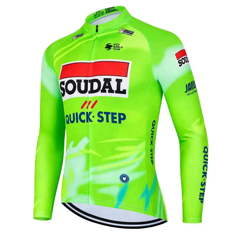 New Quick Step Spring Summer Men Long Sleeve Cycling Jersey MTB Maillot Bike Shirt Breathable Outdoor Bicycle Sports Clothing