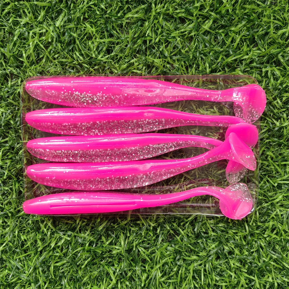 MUKUN 5 Stück 12 cm 8,5 g T-Tail Swimbait Weicher Silikon-Wurmköder Künstlicher Köder Wobbler für Meeres- und Süßwasser-Angelausrüstung