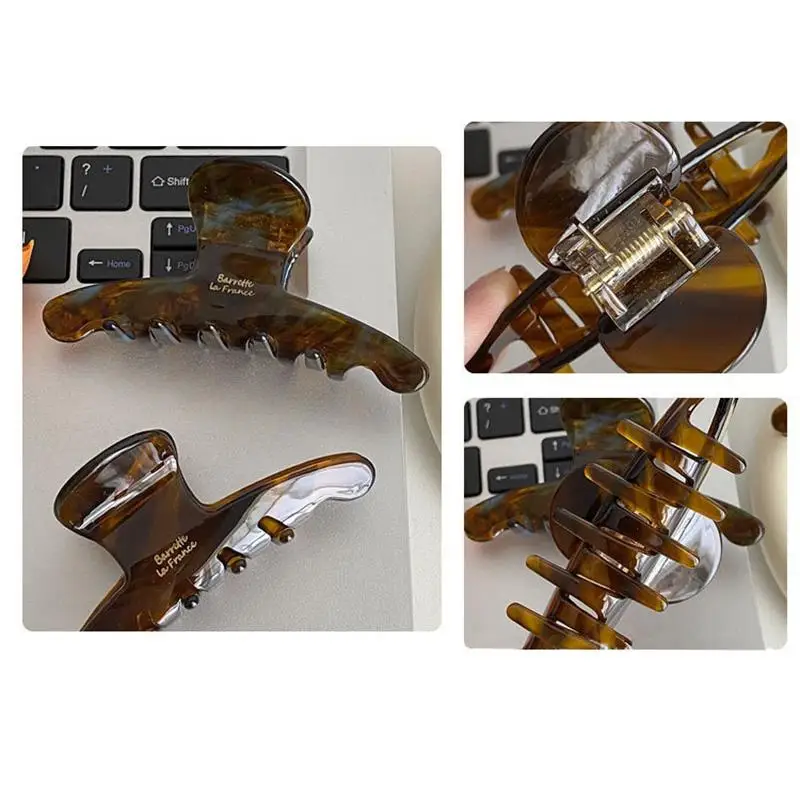 New Acetate Hair Clip for Women Gold Color Letter French Trendy Claw Clips Korean Hair Accessories Temperament Grab Barrette