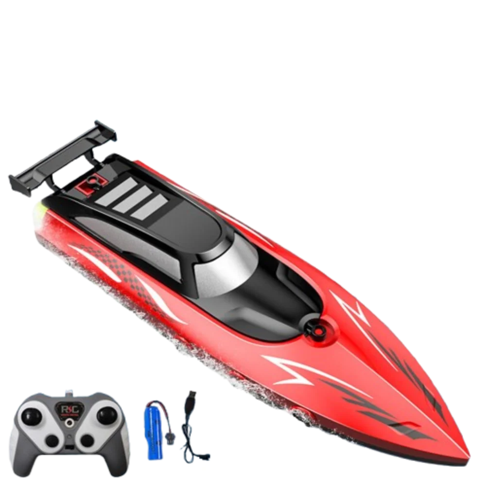 High Speed Remote Control Boat Dual Motors Electric Watercraft Remote-controlled Vesse Model LED Light Mini Rc Boat Boys Girls