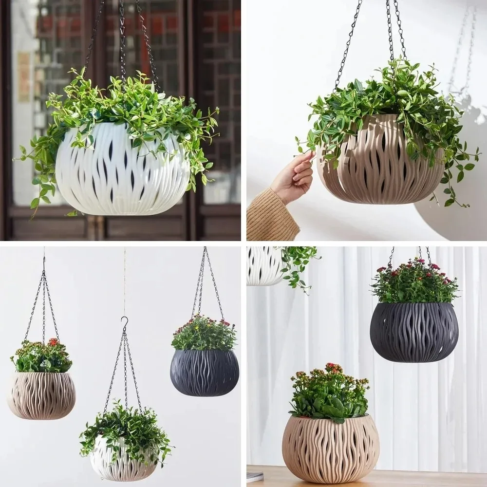 Hanging Pot Flower Pot Plastic Imitation Cane Hanging Basket Planters Thickened