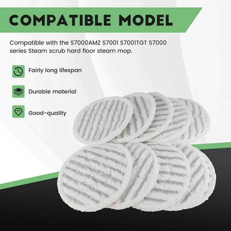 10 peças almofadas de esfregão a vapor s7000 para tubarão s7000amz s7001 s7001tgt s7000 série vapor e esfrega esfregão a vapor de piso duro