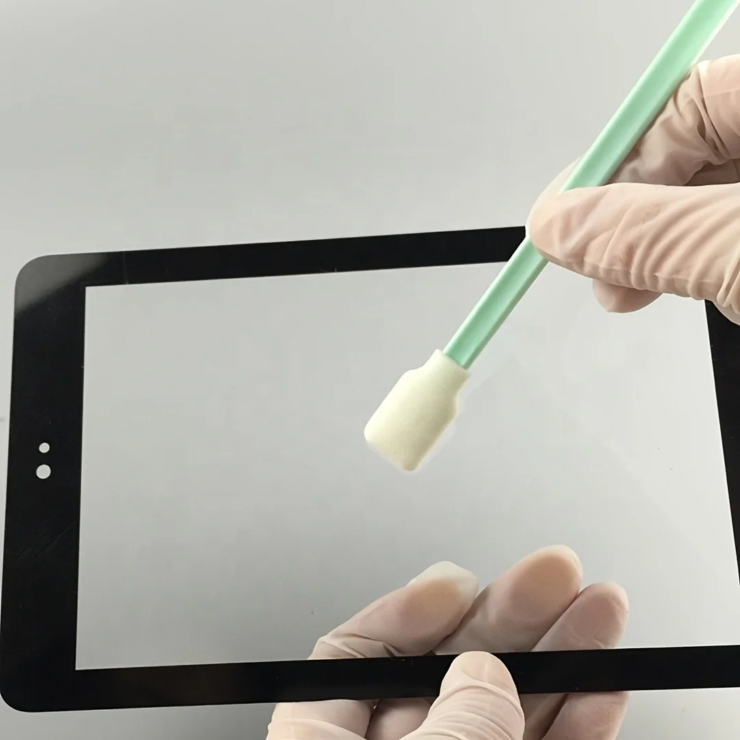 プリント、光学機器、カメラ、工芸品、車のディテーリング用の、ふわふわしない繊維チップとプラスチックハンドルを備えた精密洗浄綿棒