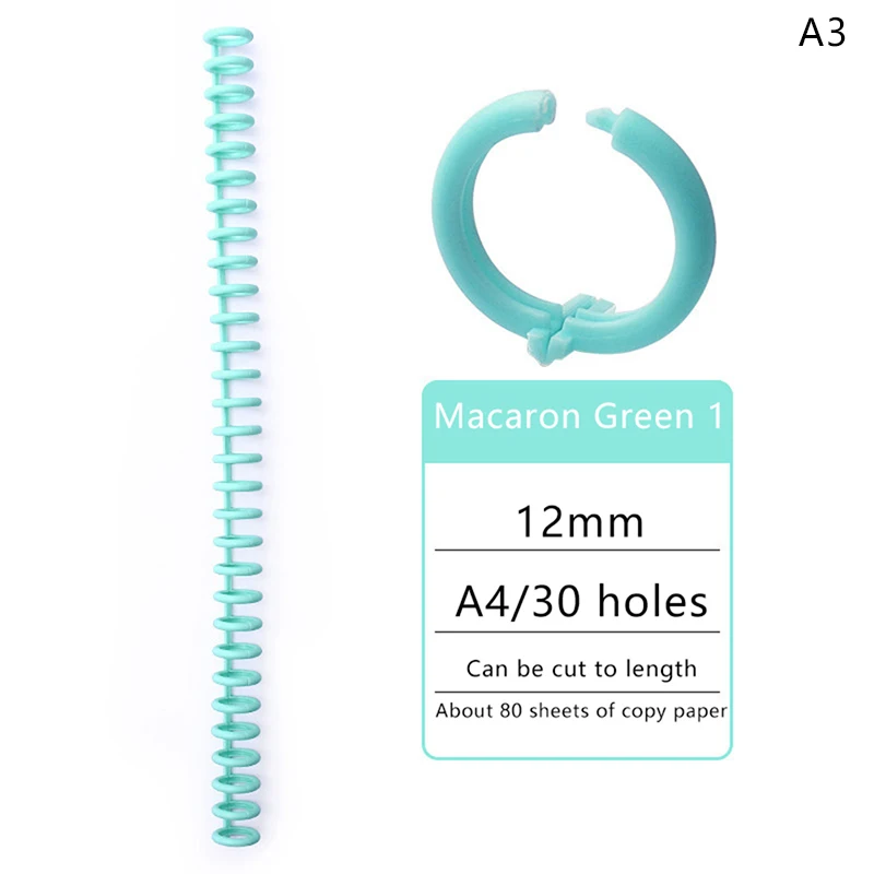 30 Holes Loose-leaf Plastic Binding Ring Spring Spiral Rings