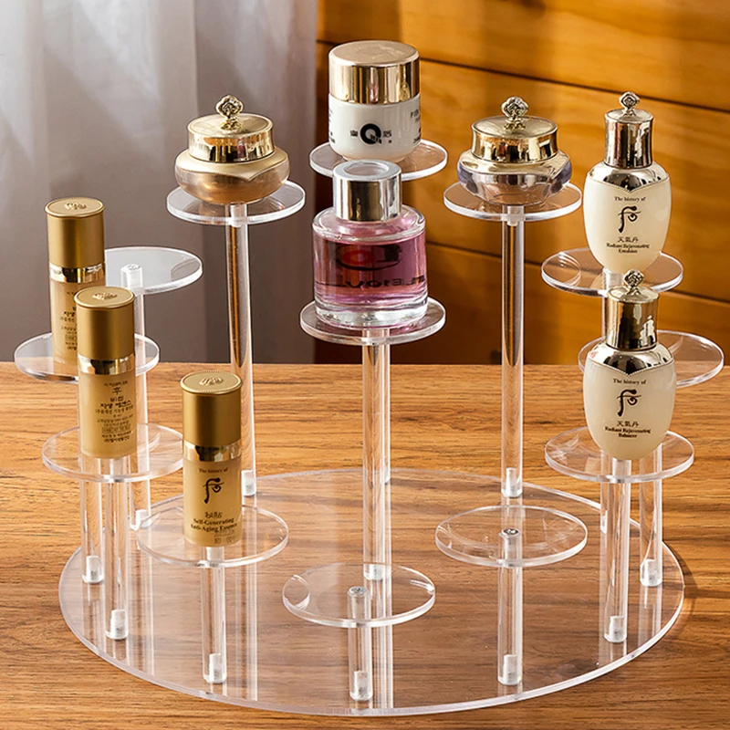 Acrylic Trapezoidal Display Stand Cosmetic Storage Rack Multifunctional Exhibition Stand Jewelry Antique Figurine Display Shelf