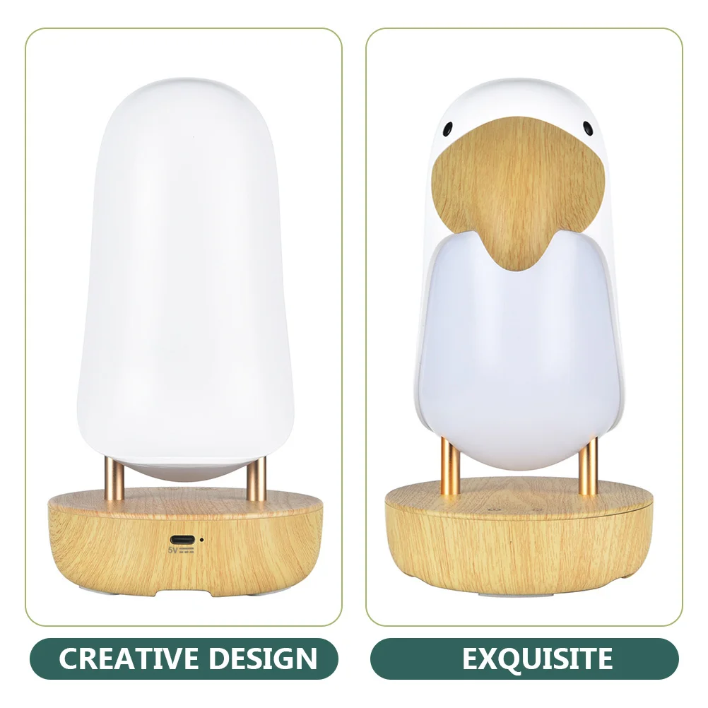 

Night Light Speaker Wooden Bird Rechargeable Dimmable Bedside Lamp Wireless Music Player Usb Portable Night