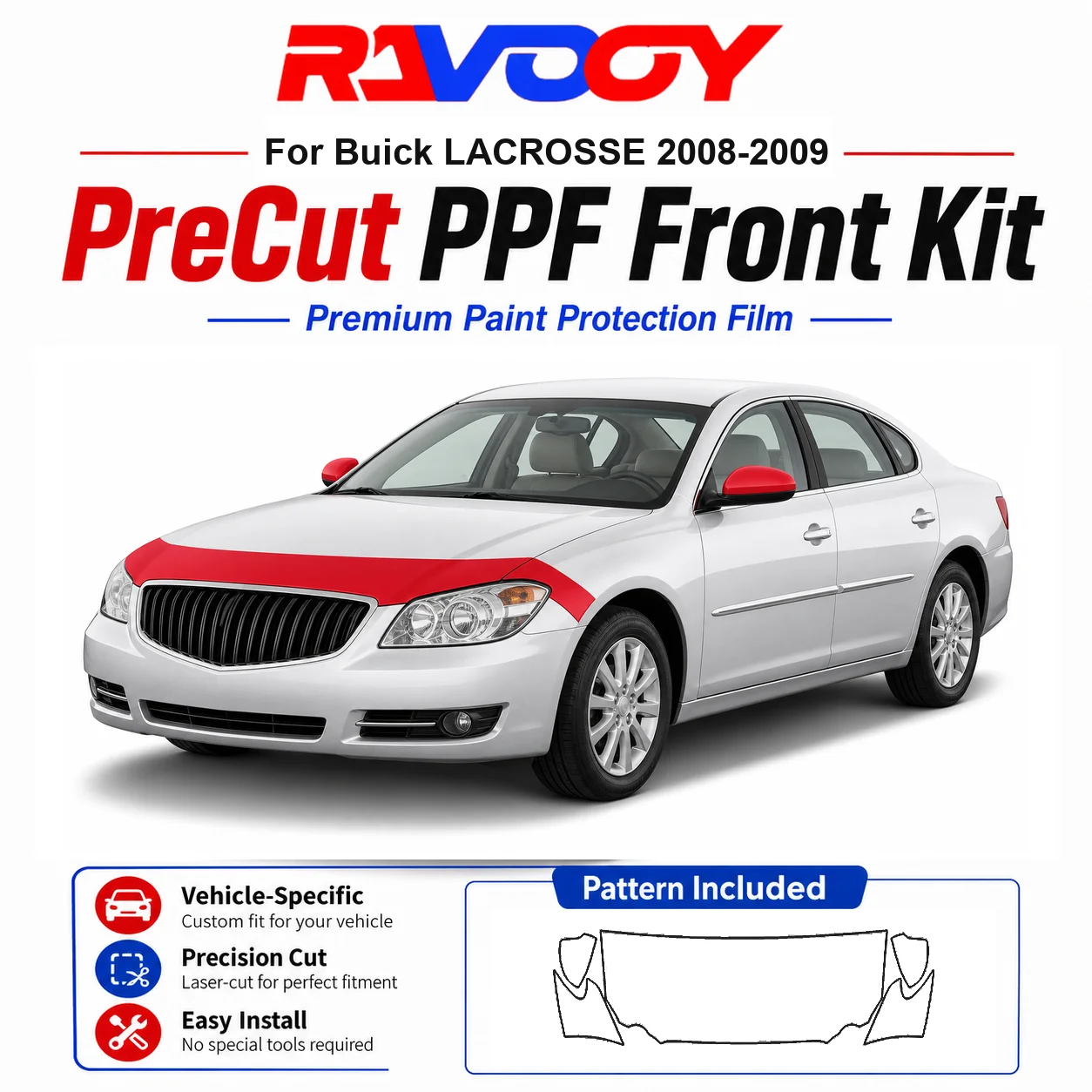 

8.5mil TPU Precut PPF Kit For 2025-2026 Acura ADX - Hood, Partial Fenders & Full Mirror Set - Self-Healing Gloss Clear Bra Film