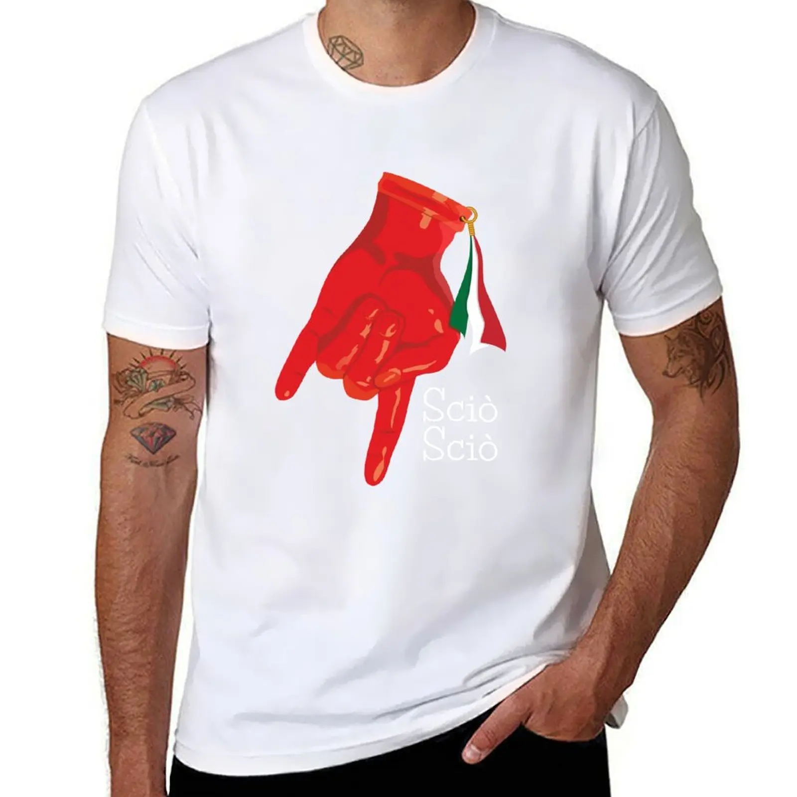 Funny Italian Lucky Charm Corna Mano Cornuta T-Shirt man t shirts high quality luxury brand funny t shirts cotton T-Shirt