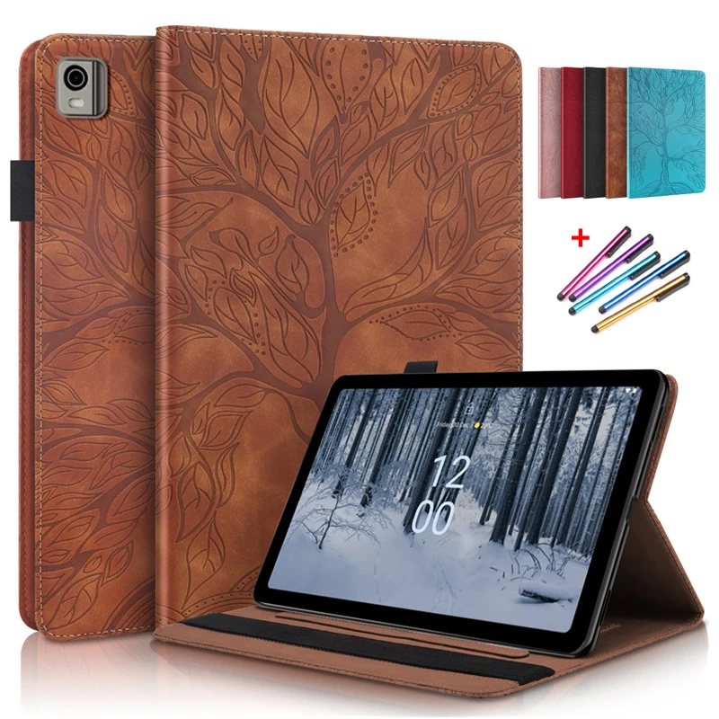 

Coque for Nokia T21 Case 10 4 inch Embossed Tree Leather Flip Cover for Funda Nokia T21 2022 Nokia T 21 Tablet Case 10.4"