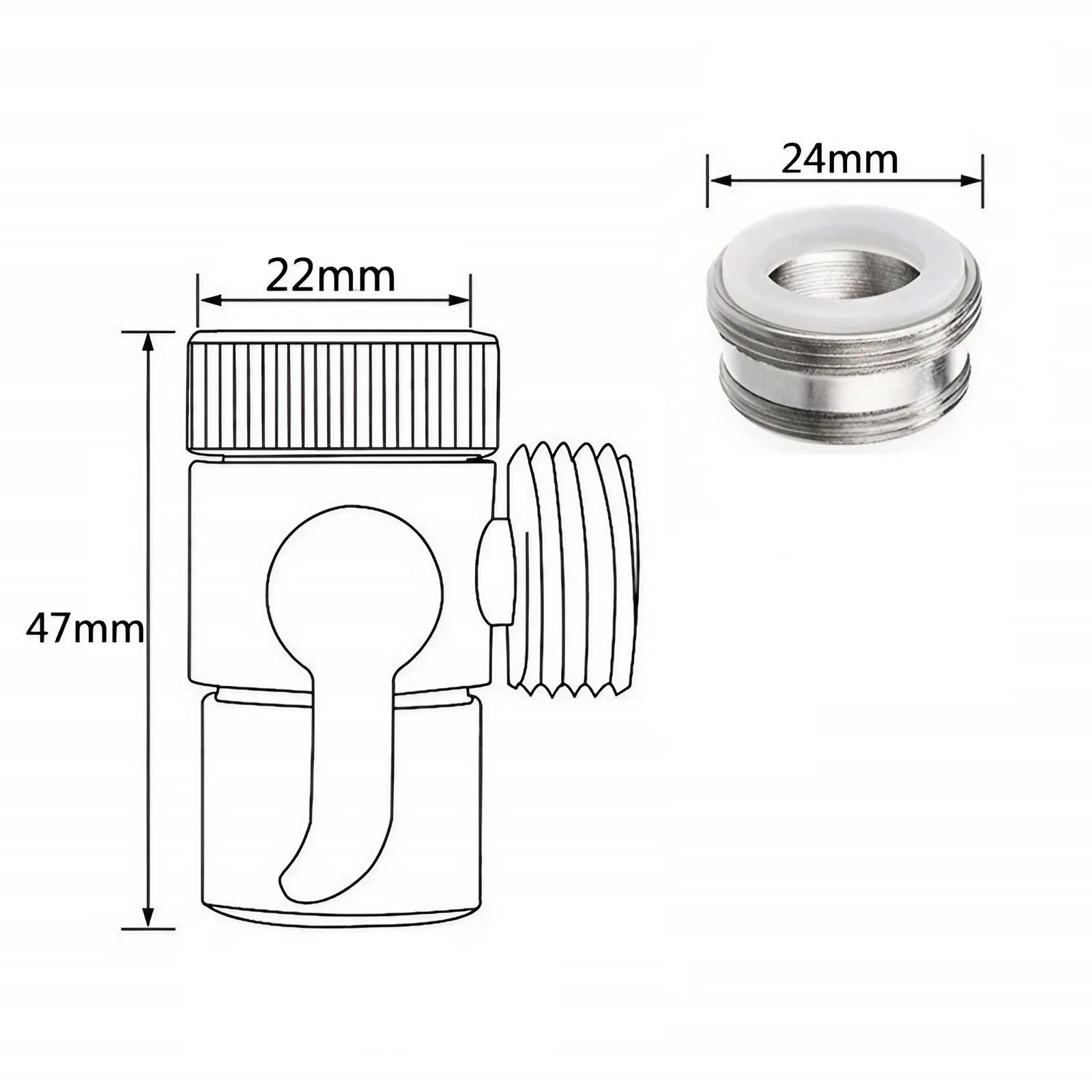 JJYY Faucet Diverter Valve Adapter, Switch Faucet Adapter Aerator Valve Diverter To Connect Washing Machine, Shower Garden Hose