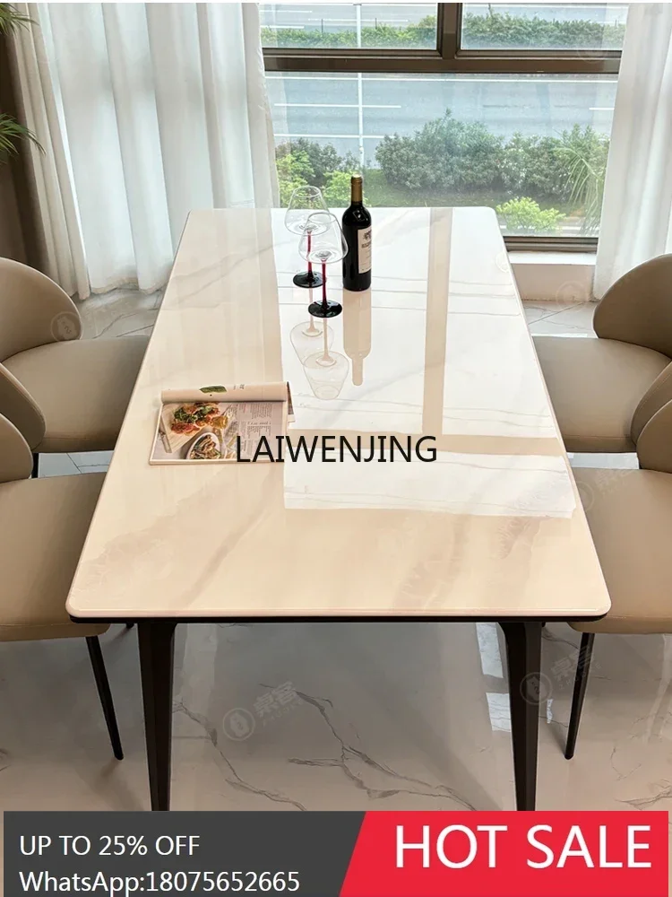 MJY light luxury microcrystalline stone dining table and chairs high-end combination modern simple stone dining table
