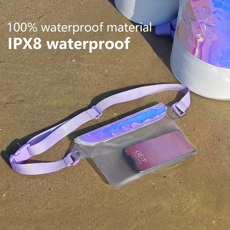 IPX8 방수 폰 파우치 야외 투명 터치 가능한 허리 가방 크로스바디 가방 수영 다이빙 스노클링 해변 드리프팅용
