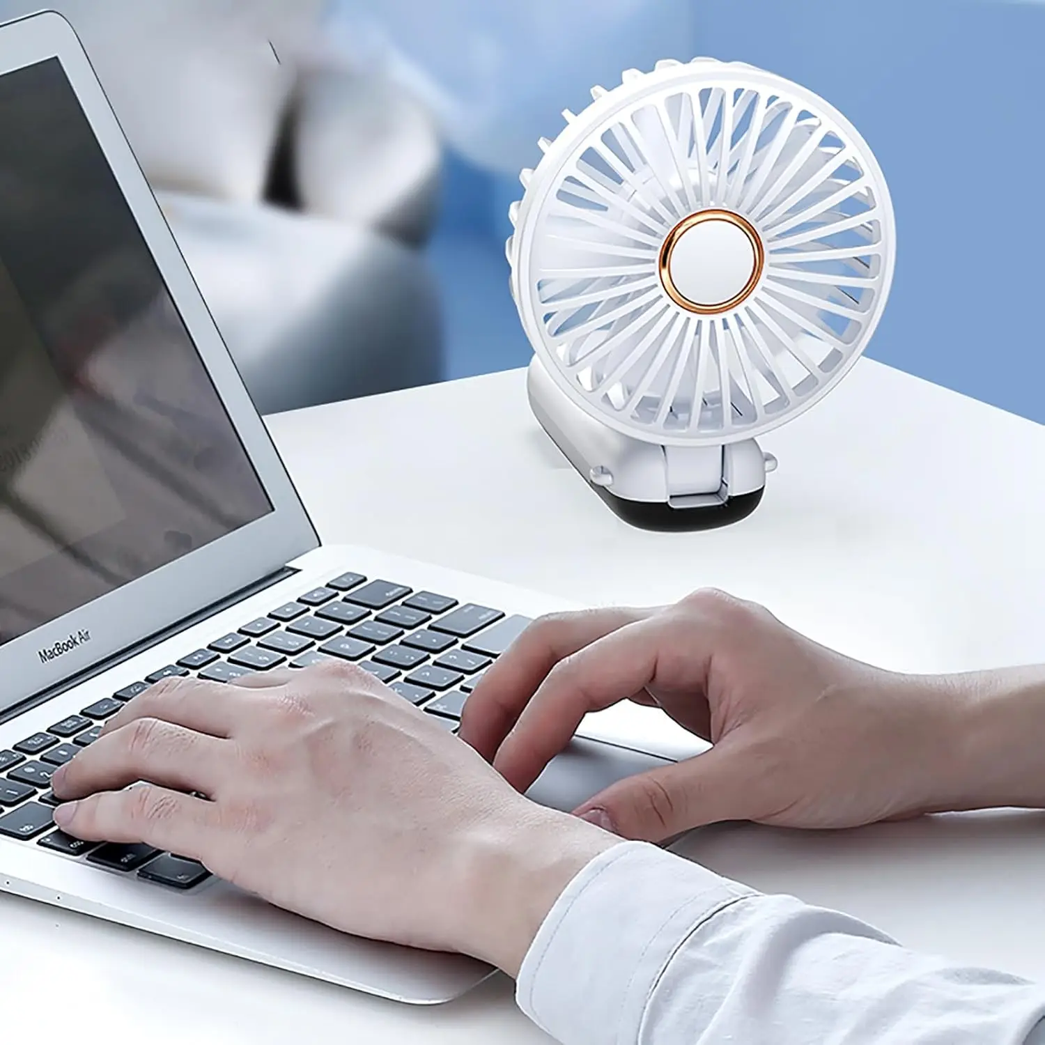 Ручной мини-вентилятор 2 в 1, аккумулятор USB, 20000 мАч, персональные вентиляторы, охлаждающий USB-перезаряжаемый карман, 5 скоростей, складной для использования в помещении