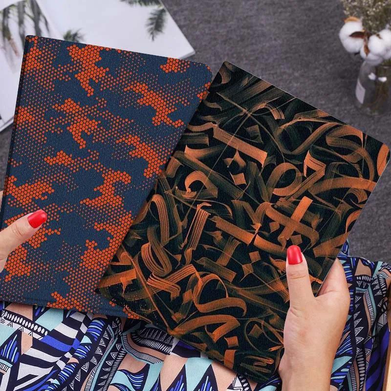 

Abstract Orange Ribbon Pattern Tablet Case For Lenovo Xiaoxin Legion Pad Tab Pro GT Y700 Gen4 2 11 P11 M10 K10 3rd Plus Gen Gift