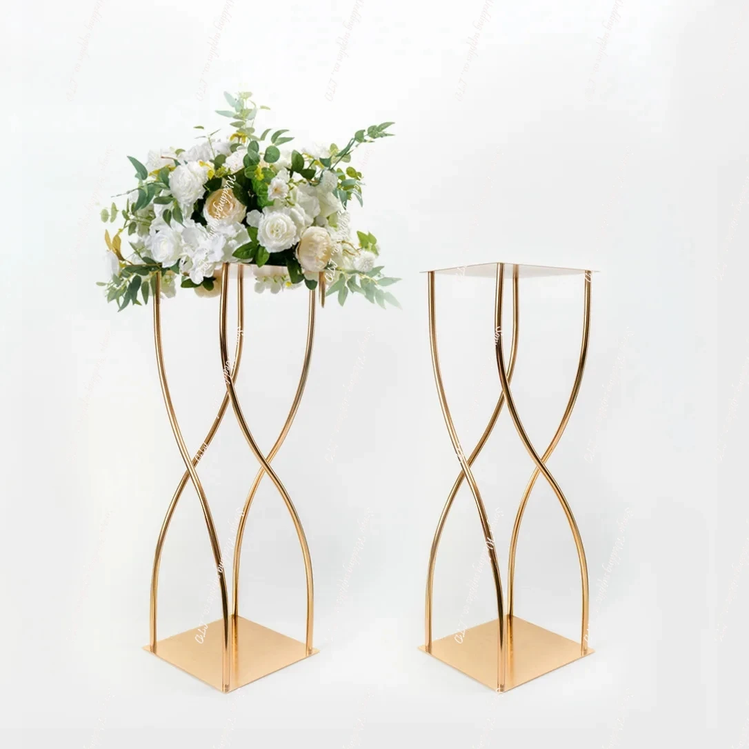 wedding table candlestick holder sliver Gold Metal CandleHolder Stand Table backdrop stick Centerpieces