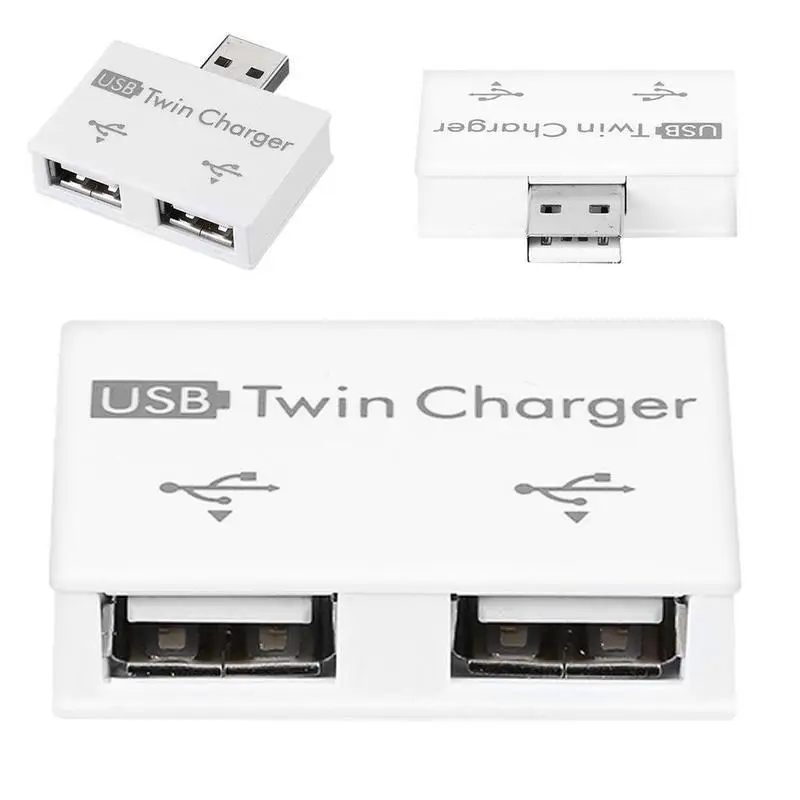 2 In 1 Hub Computer 2 Port Female USB Hub Adapter Converter USB 2.0 Splitter Charging Accessories For Phone Laptop PC