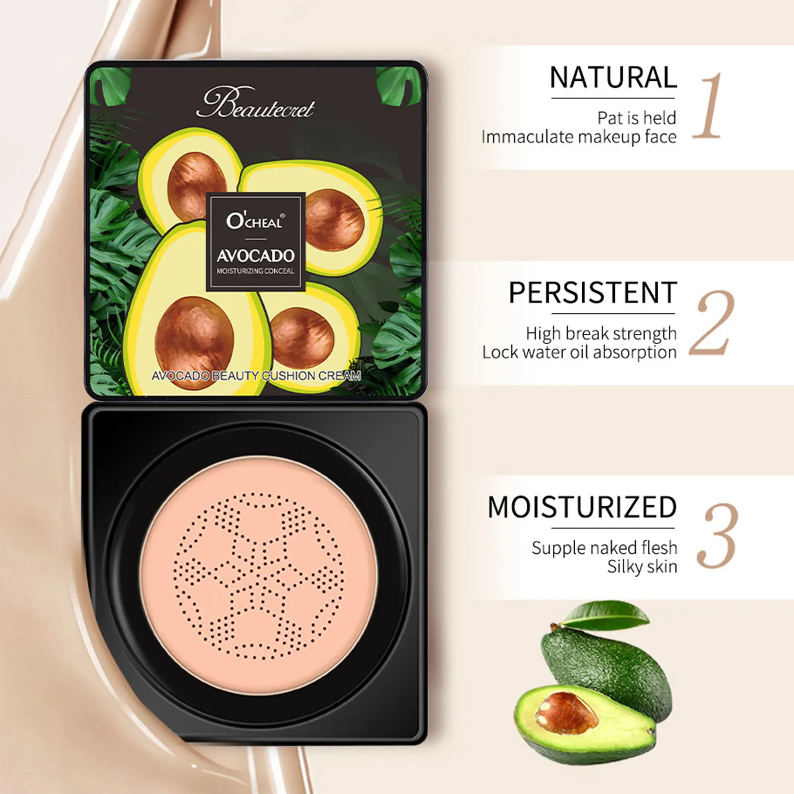 Makeup Air Cushion Mushroom Head CC Cream Concealer Whitening Moisturizing Foundation Makeup BB Cream Sponge Puff Cosmetic