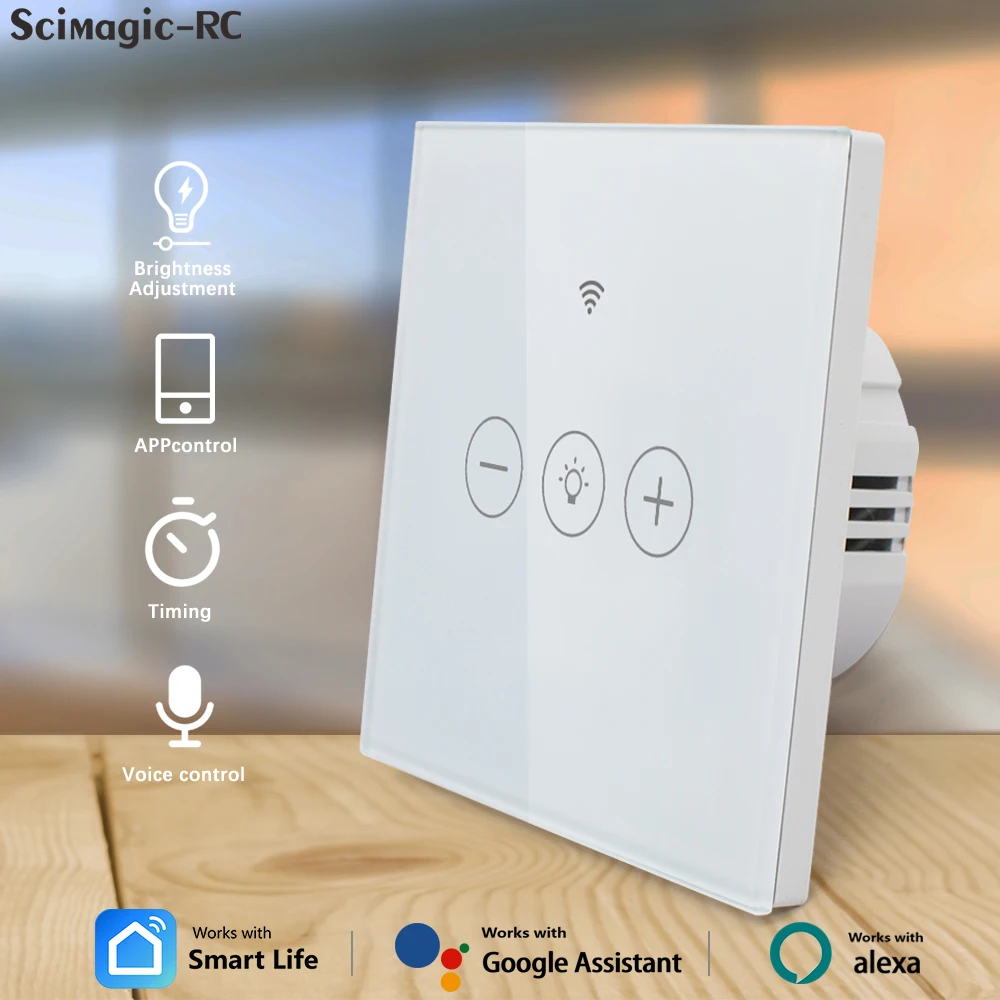

Настенный переключатель Tuya Smart WiFi Dimmer EU с поддержкой нейтрального провода, дистанционное управление через приложение Smart Life, голосовое управление для Google Home