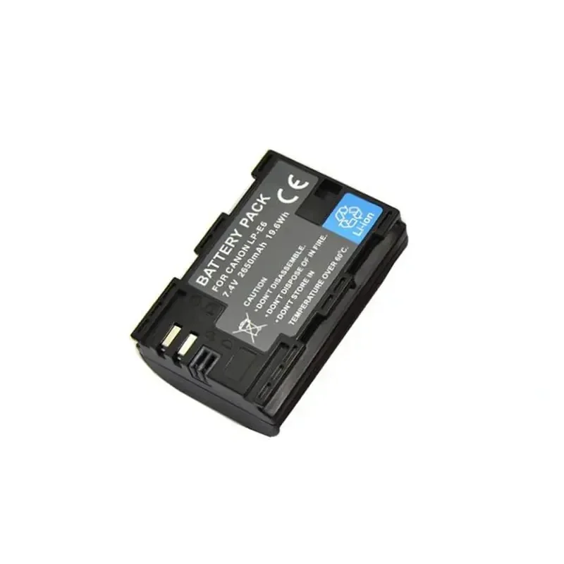 2650mAh 7.4V LP-E6 Lp-e6 E6N Rechargeable Battery for Canon EOS 5DS 5D Mark II 5D Mark III 6D 7D 70D 80D Camera