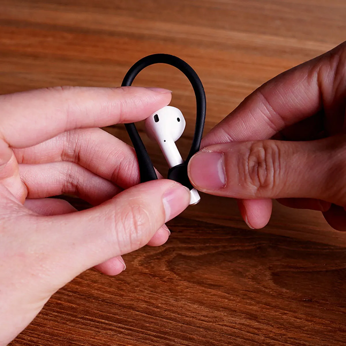 

2Pairs Comfortable Silicone Earbuds Covers Ear Hook Holders Stay-in-Ear Support for Sports Running Gym Black White Options