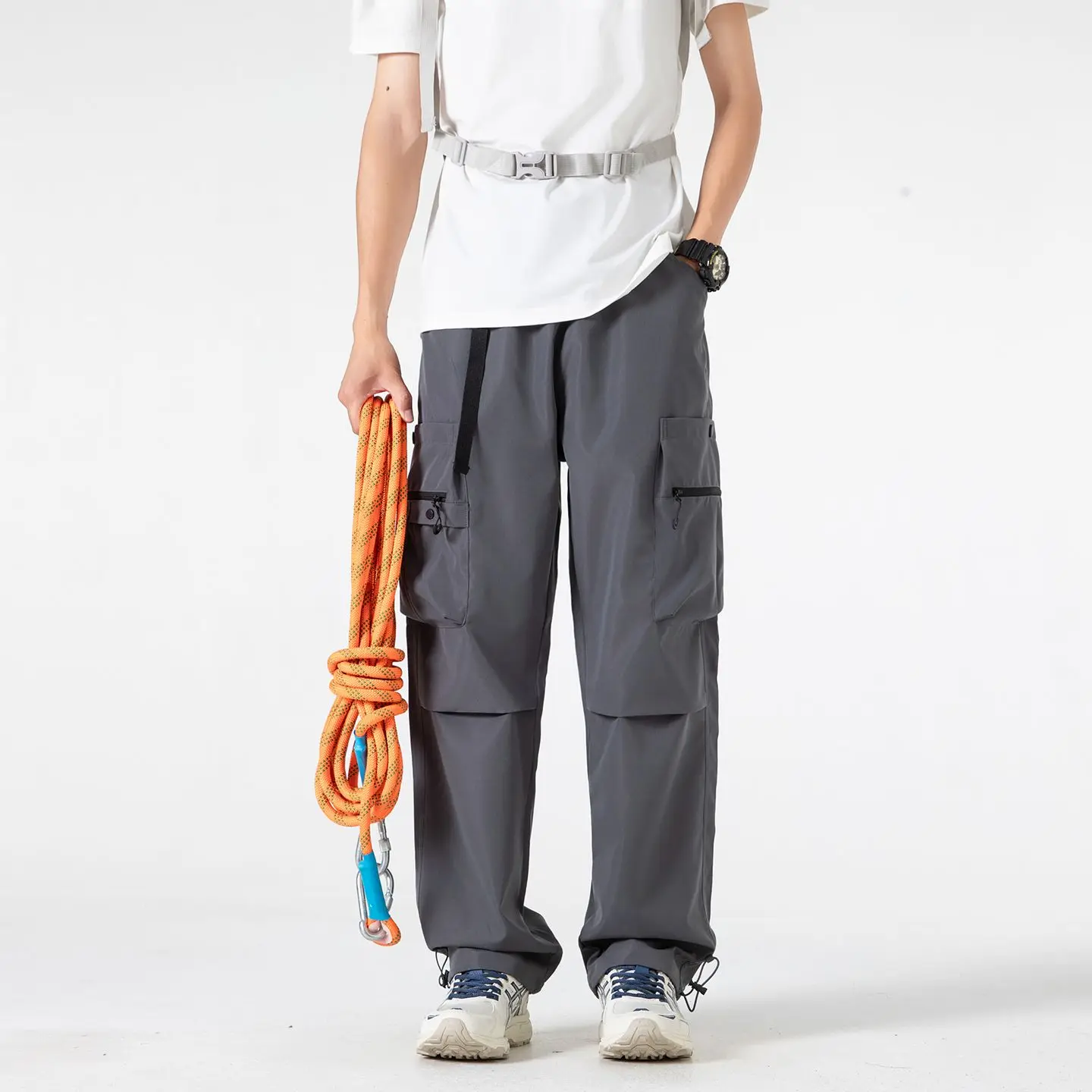 Men's Straight Leg Casual Pants Autumn 2025 Cargo Pants Loose Trousers Sports Jacket Pants