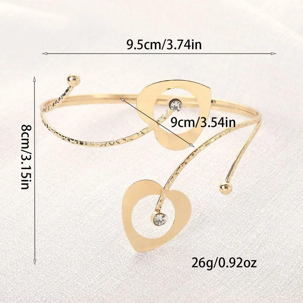 2 pçs/set moda metal braço pulseira ajustável braço corrente ampla aberta pulseira braçadeira jóias acessórios