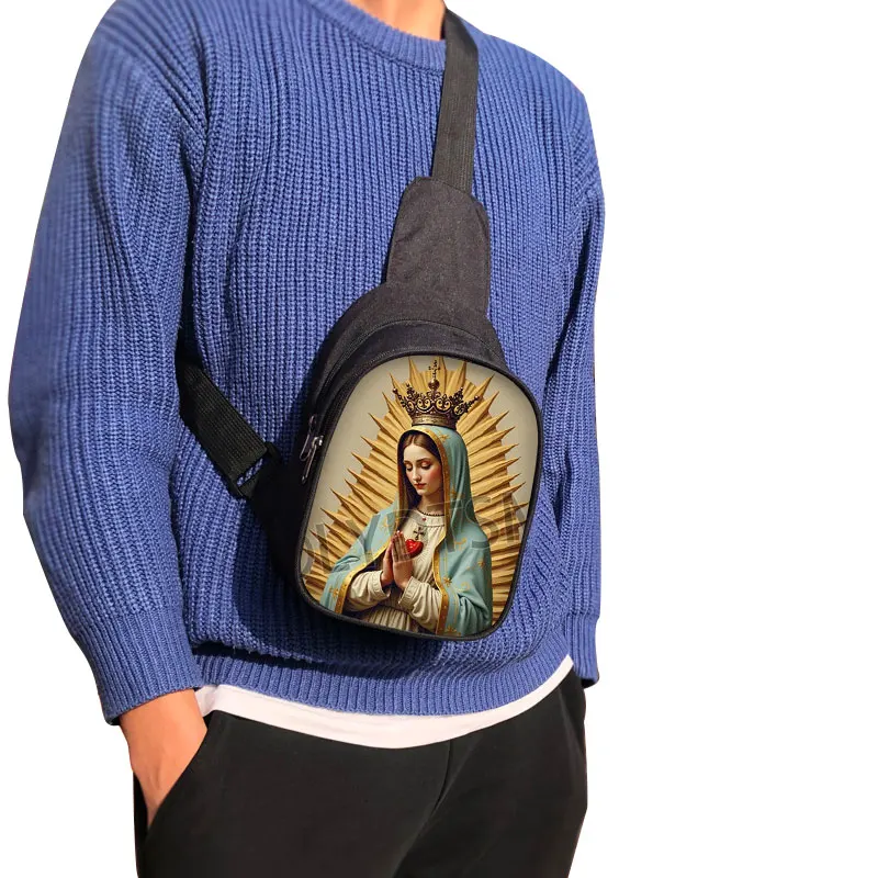 Borsa da petto con stampa Holy Virgin Mary Lady of Guadalupe Borse a tracolla da donna per borse a tracolla da viaggio Maria Porta cellulare chiave