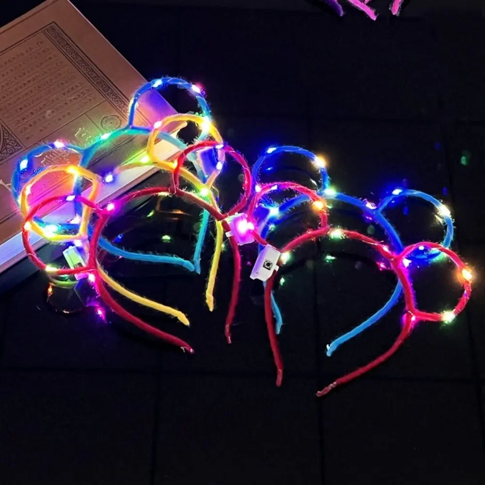 

Luminous Hair Hoop LED Rabbit Ears Headband Crown Light Flashing Glowing Cat Ears Hair Band Concert Support Decoration