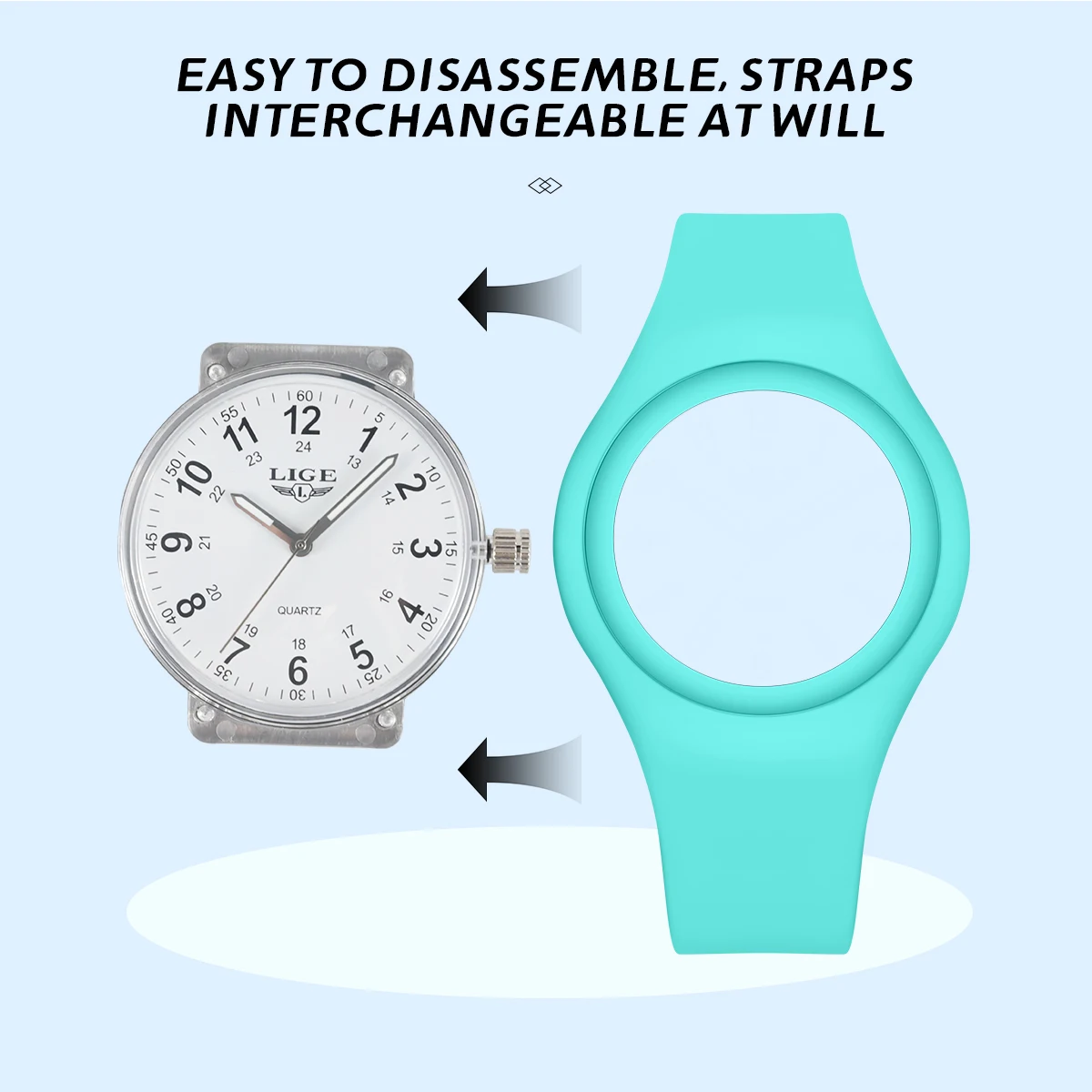 LIGE New 2025 Top Children's Watch Silicone Luminous Fashion Children's Quartz Boys Watch Girls Clock Casual Sports Watches+BOX