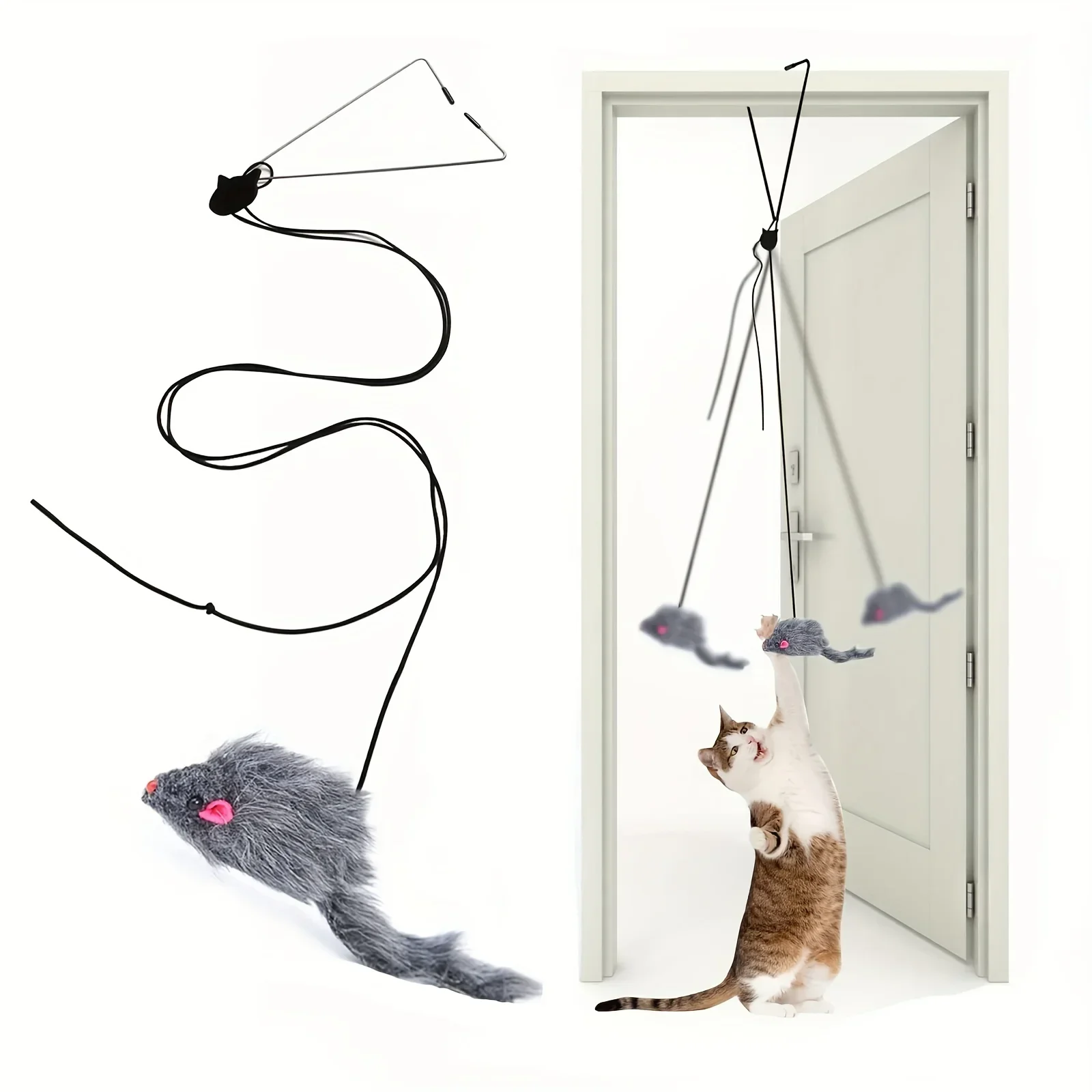 

Door Hanging Cat Toy Stress Relieve Living OmDoor Hanging Toy for Living Room Kitten Retractable Rope Pet Self Hi Toy