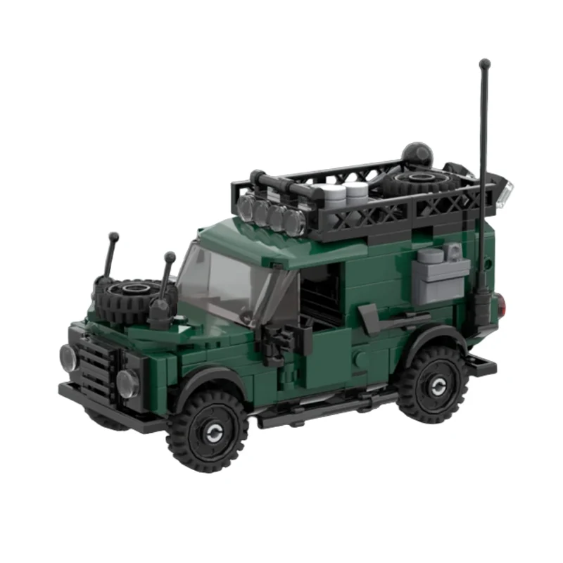Army Green Off-Road Vehicle Model MOC Building Bricks War Equipment Modular Technology Gifts Holiday Assemble Toys Suit Display