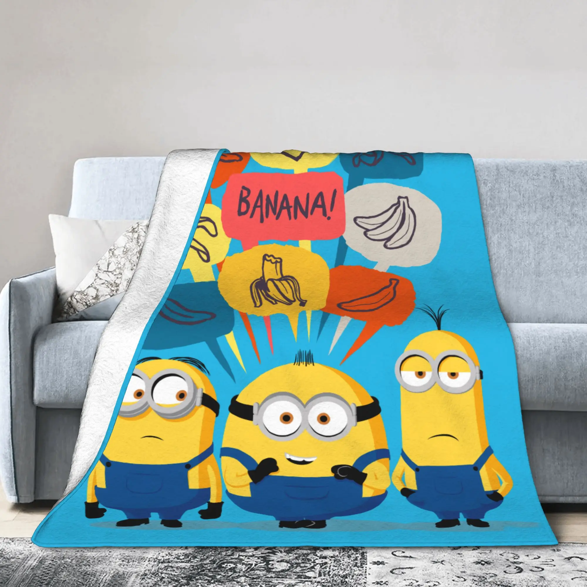 M-Minions بطانية الفانيلا ديف أوتو كيفن بطانية رمي دافئة لسرير السرير البساط