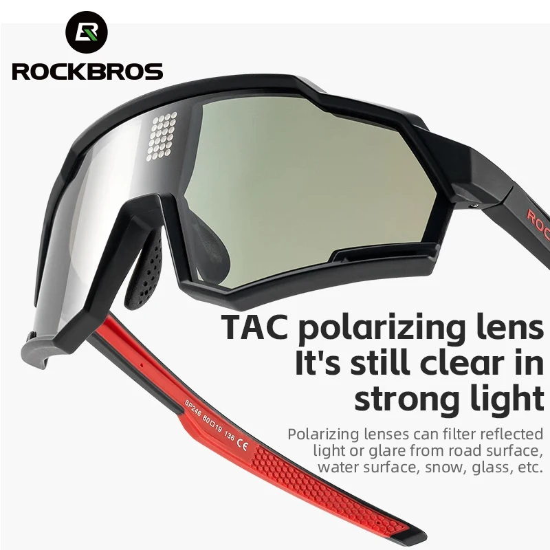 Lunettes de cyclisme polarisées ROCKBROS, lunettes à changement de couleur électronique, lunettes de soleil UV400, lunettes de sécurité pour vélo, lunettes de sport
