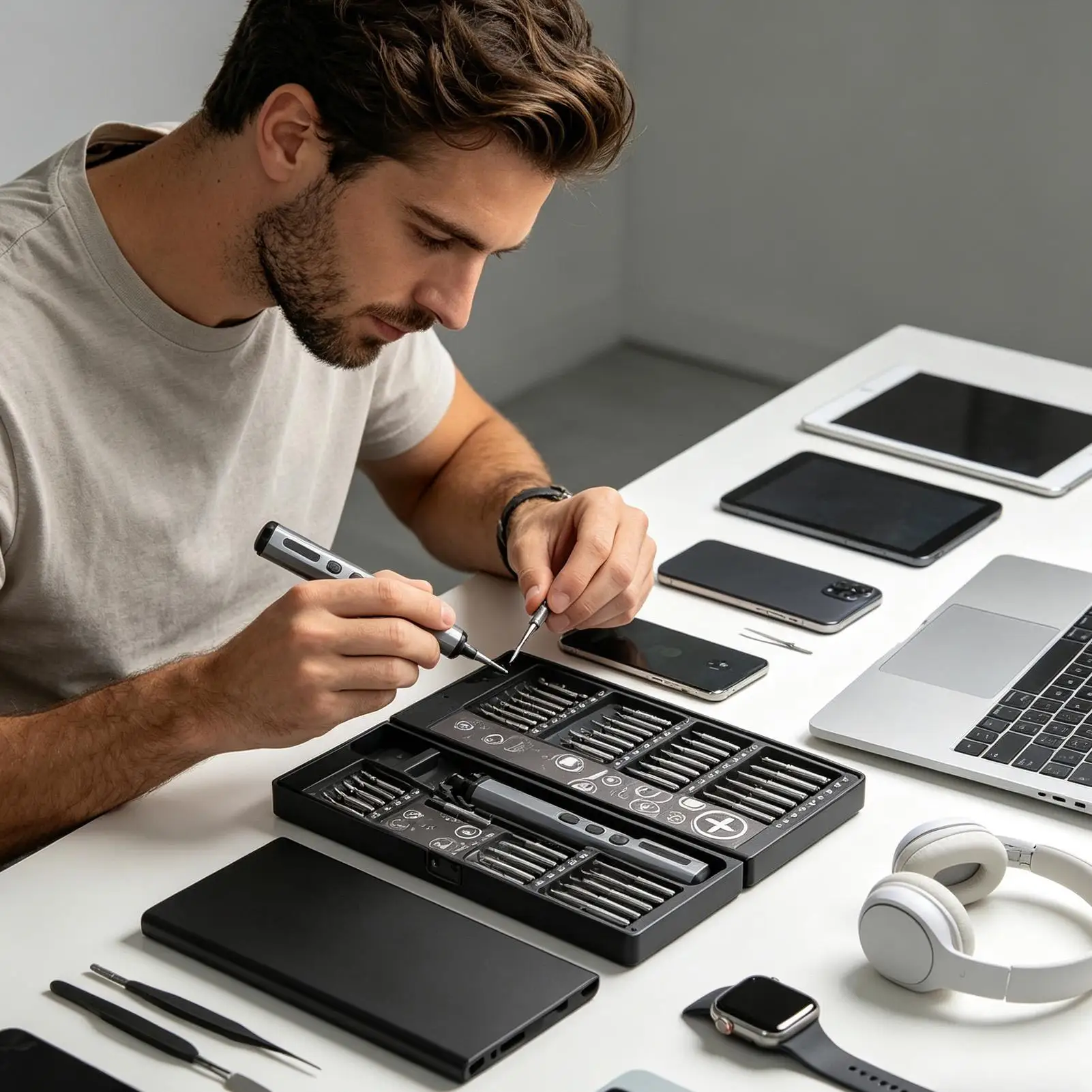 

Electric Screwdriver 68 in 1 Rechargeable Laptop Repair Tool Precision Screwdriver for Smartphone Doorbells Glasses Watch