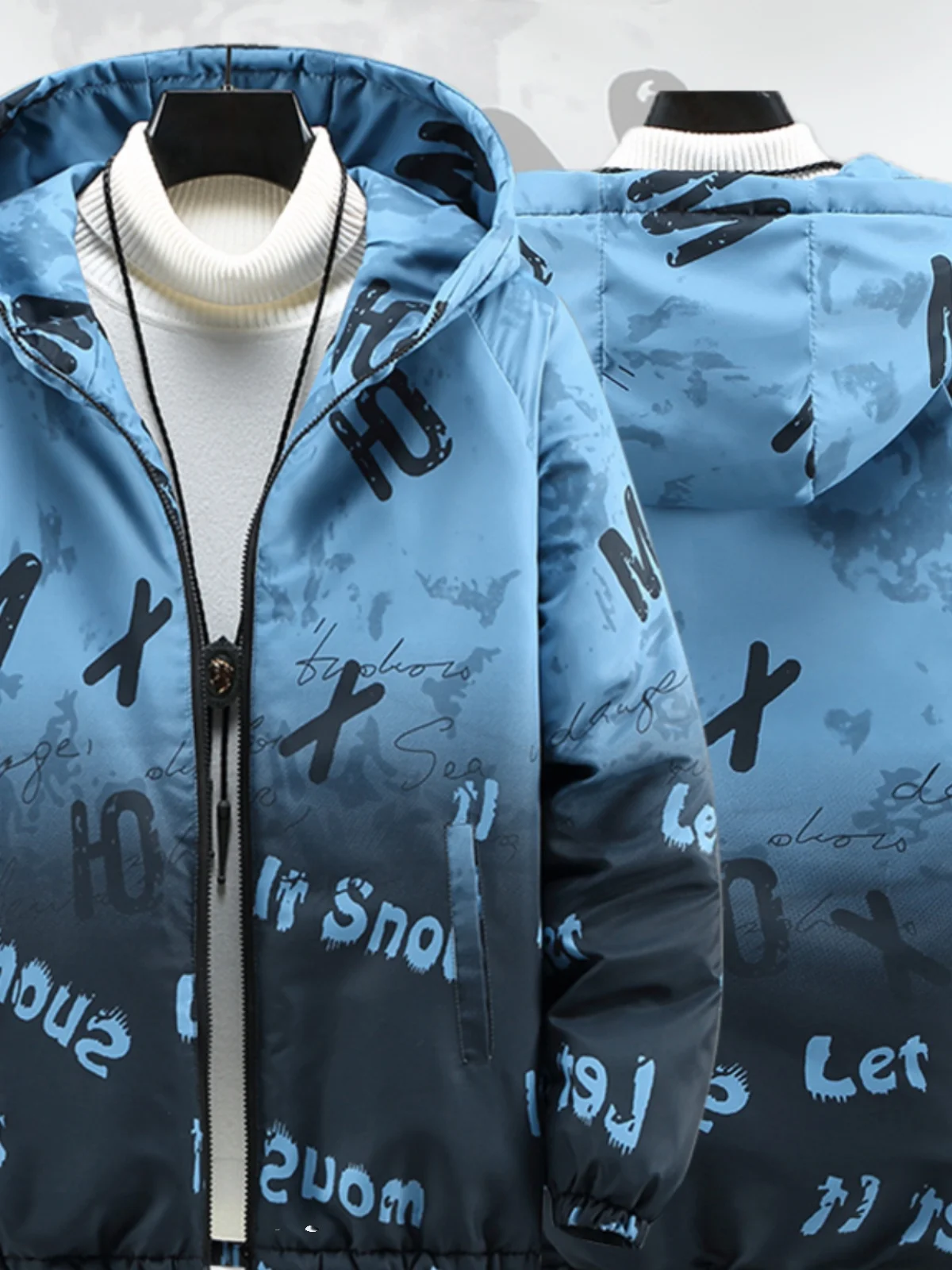 سترة قطنية جديدة للرجال خفيفة الوزن بمقاسات كبيرة مع غطاء للرأس وبطانة من ألياف البوليستر بأسلوب حضري عصري رقيق للمراهقين وال...