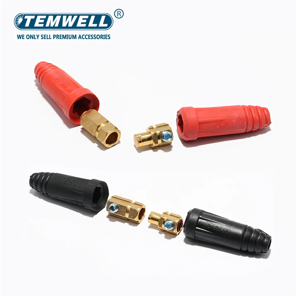 1Pair Tig Mig Rapid Fitting Europe Welding Machine Cable Connector Quick Connector Wonnector Welding Machine Plug DKJ10-25 35-50