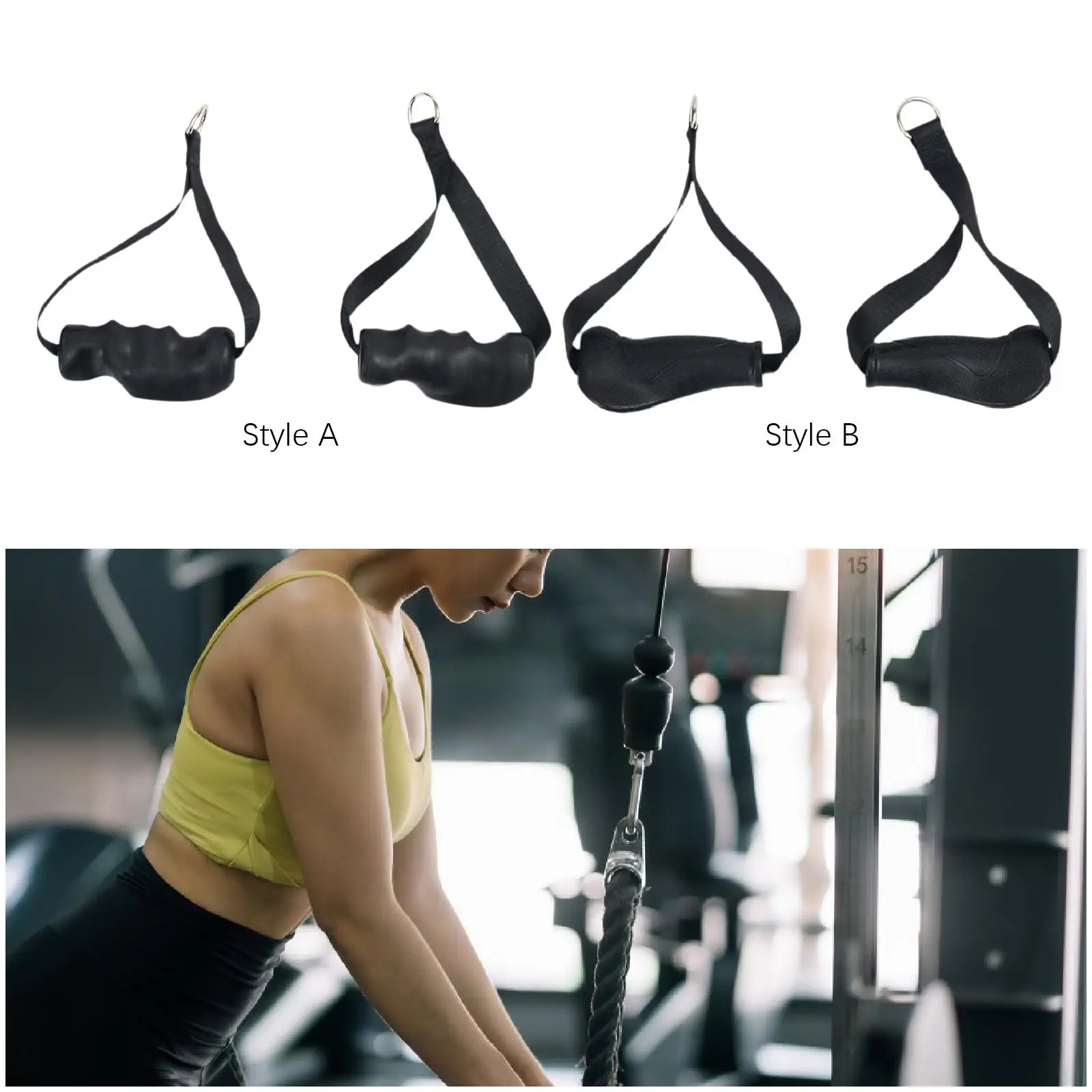 2Pcs Exercise Handles Accessories Replacement Comfortable Versatile Grips for Cable Machine Pulleys Pilates Fitness Workout Yoga