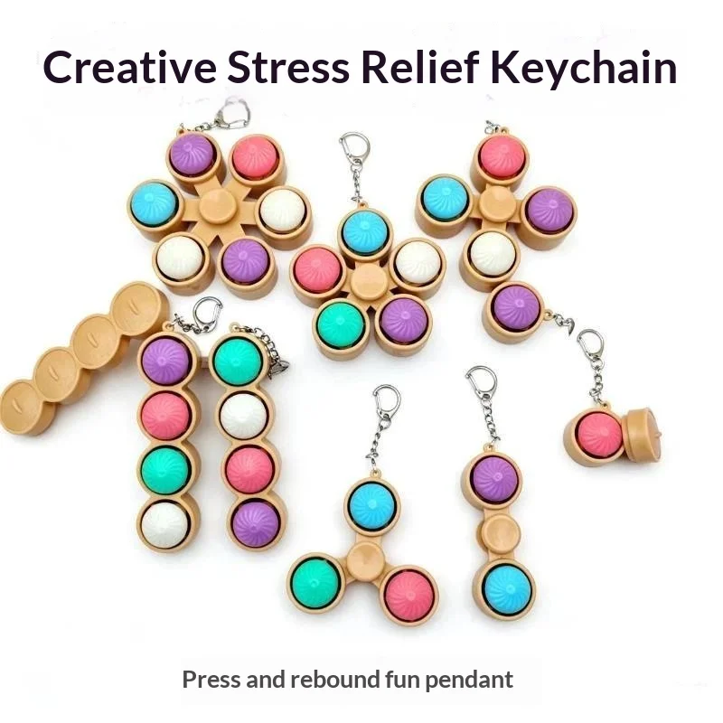 Portable Keychain With Bubbles Stress Relief Perfect For Kids Adults Daily Use Office Travel Gift Accessories