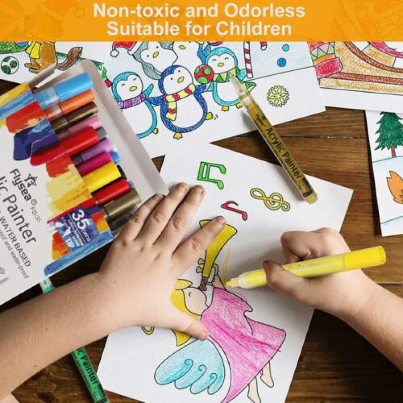 Яркие Акриловые маркеры HTVRONT для рисования, 12 цветов