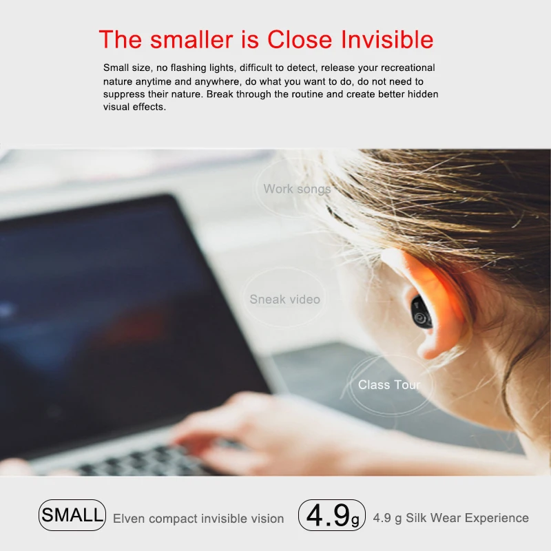 Mini Invisible Ture Wireless Earphone Noise Cancelling Blue Tooth Headphone Handsfree Stereo Headset TWS Earbud With Microphone