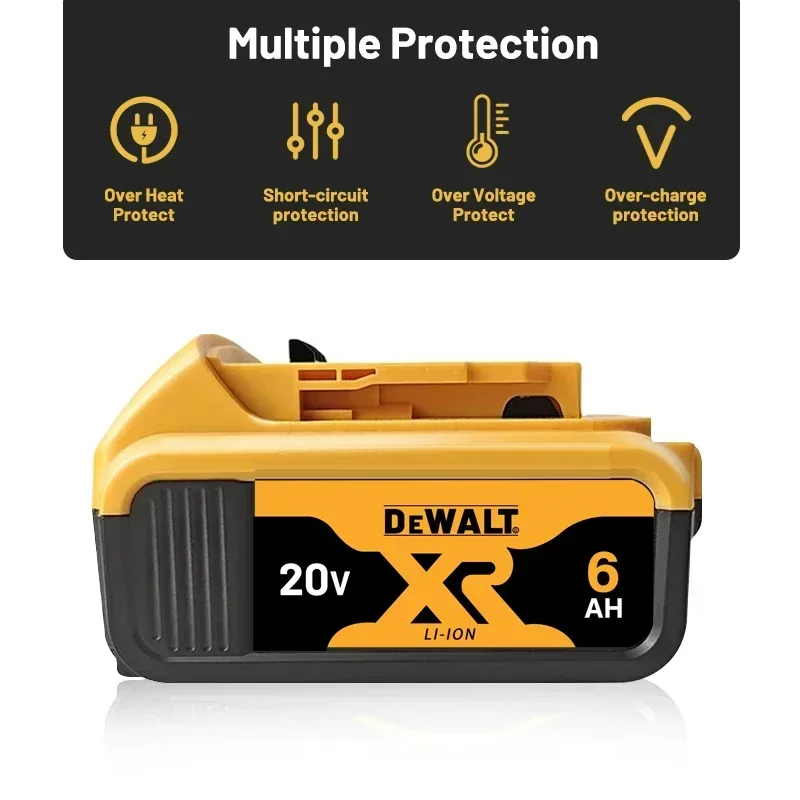 100% originele Dewalt 20V batterij, 5AH 6AH 9AH oplaadbare lithiumbatterij, Dewalt DCB200, 18V elektrisch gereedschap batterij, 20V batterij