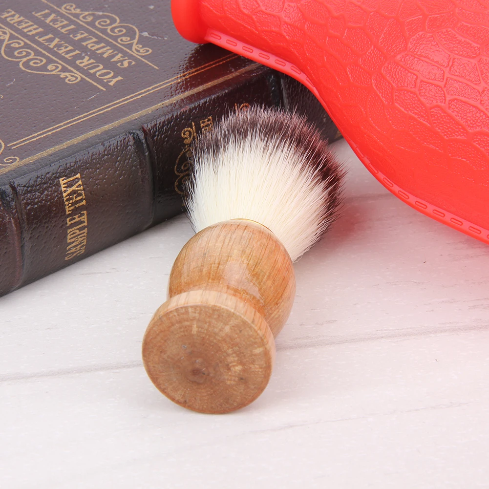 Men Shaving Brush Facial Razor Brush Wooden Handle Beard Trimming Brush Face Cleaning Brush for Father Boyfriend Husband