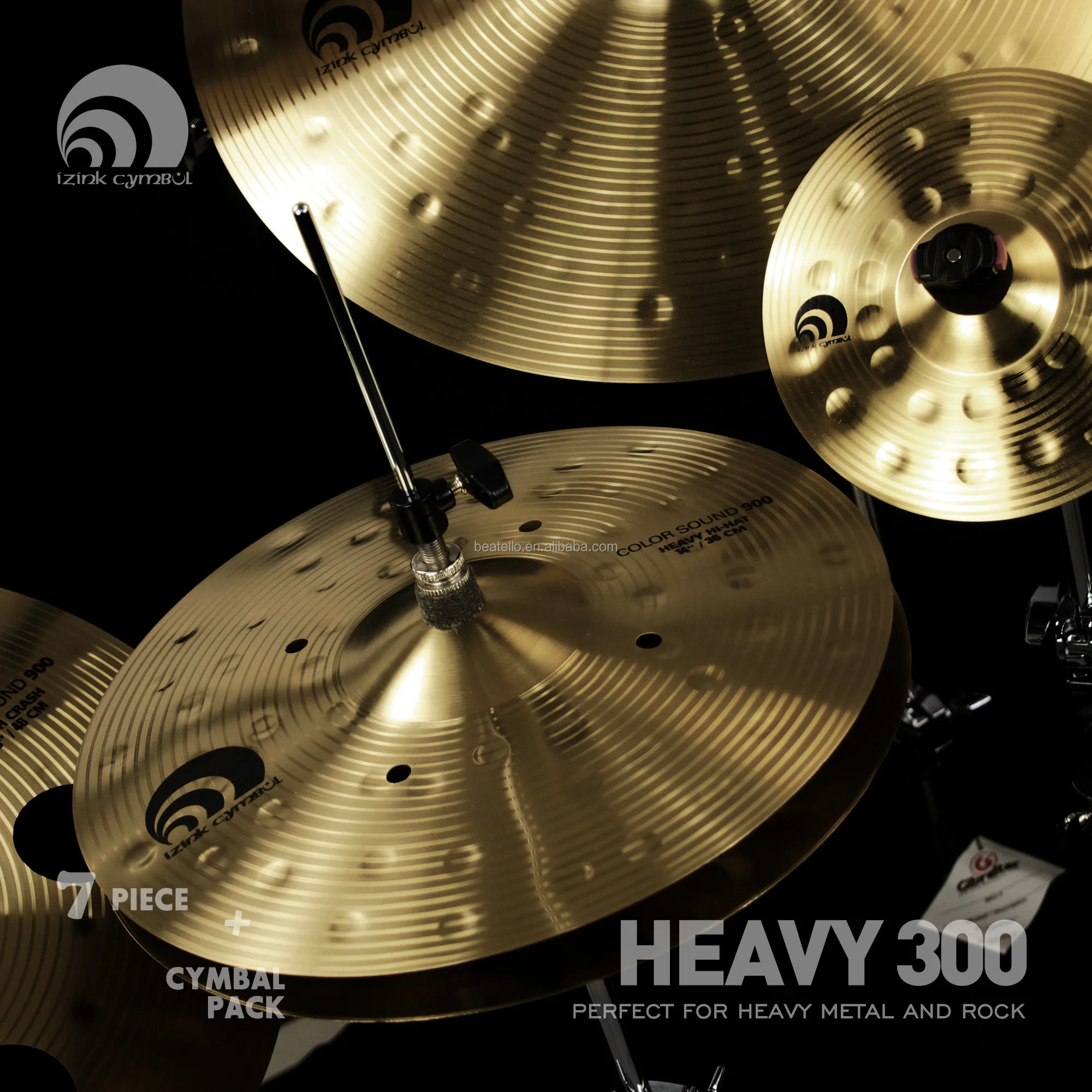 7-Piece Gong & Cymbals Set Pack Splash-Ride-China-Hi Hats Trash Crash Drum Cymbals For Music Enthusiasts