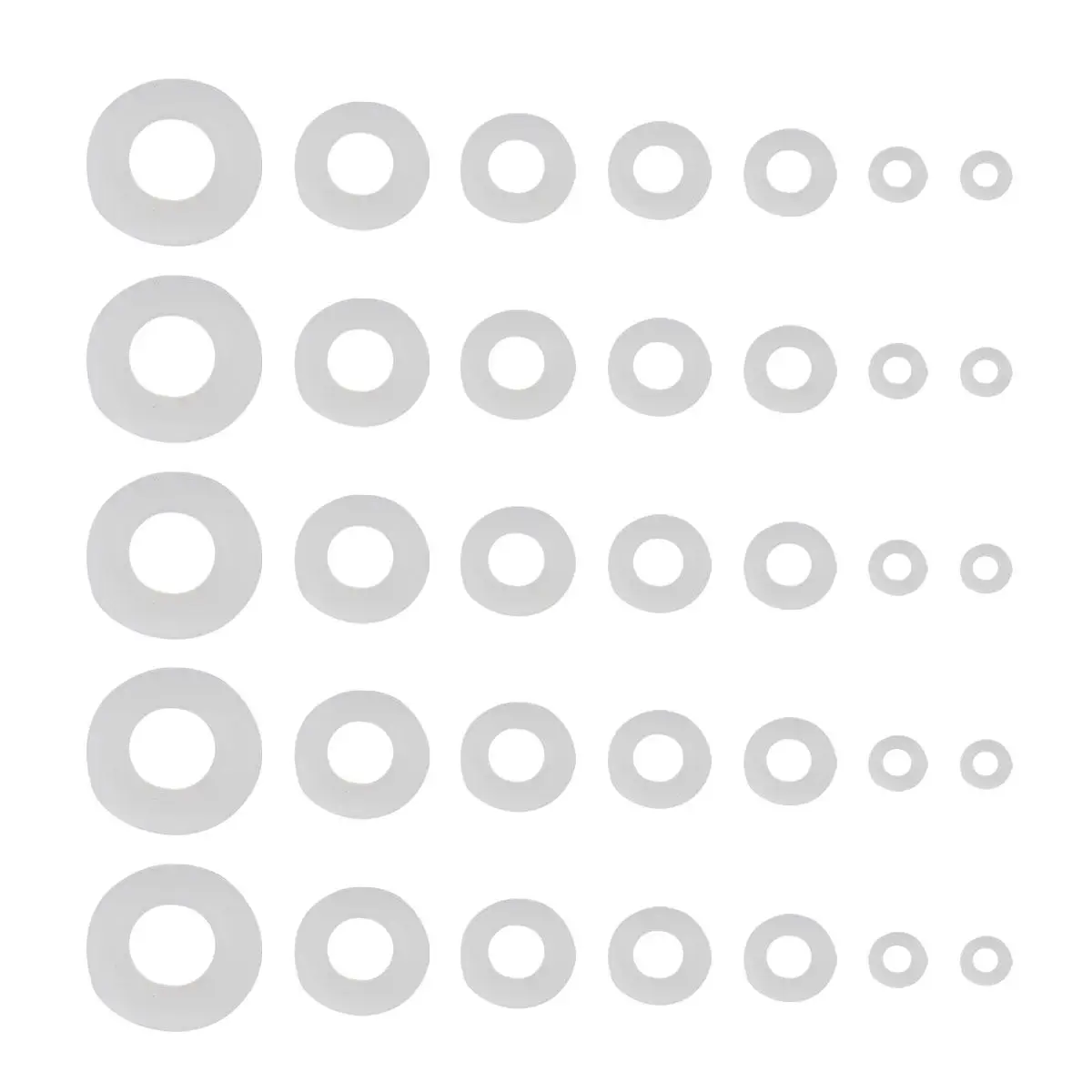 350Pcs M2.5 M5 M8 Nylon Flat Washers Spacers Gaskets Seals for Household Appliances Commercial Equipment Bolted Power