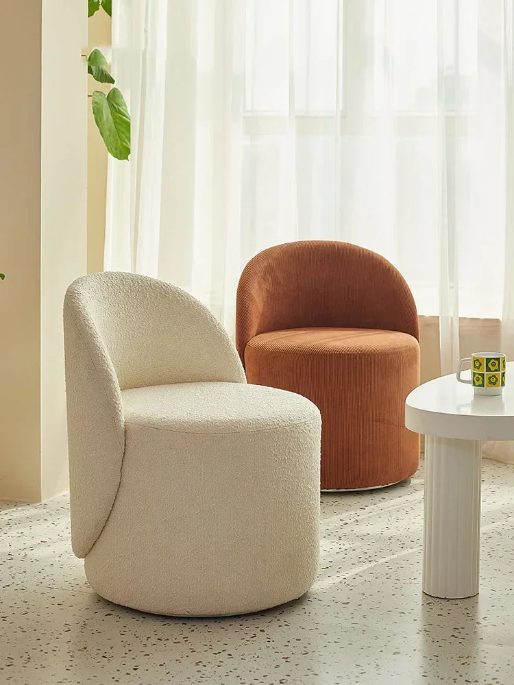 

Одиночный диван-кресло со спинкой, современное кресло для гостиной, дизайнерская мебель, вращающаяся туалетная комната для спальни, мягкое кресло для макияжа