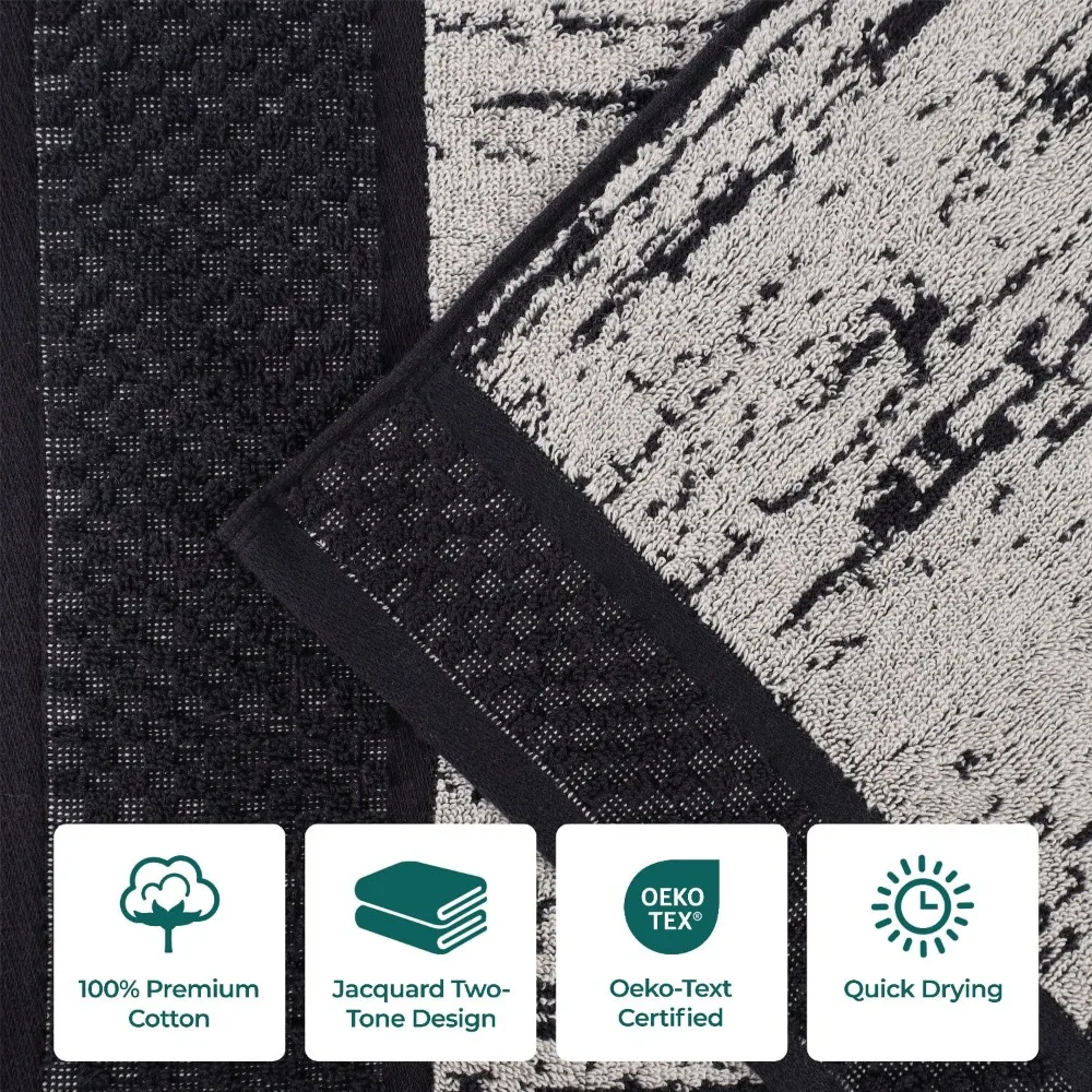 Lodie Cotton 9 Piece Towel Set, Stone-White