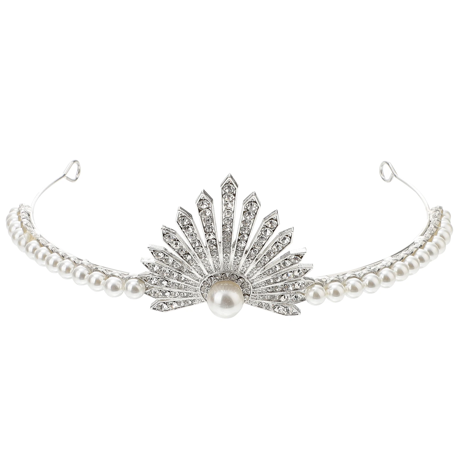

Bridal Crown Rhinestone Pearl Decor Elegant H crafted Headdress Wedding Banquet Party Prom Hairstyle Accessories Fake Pearl