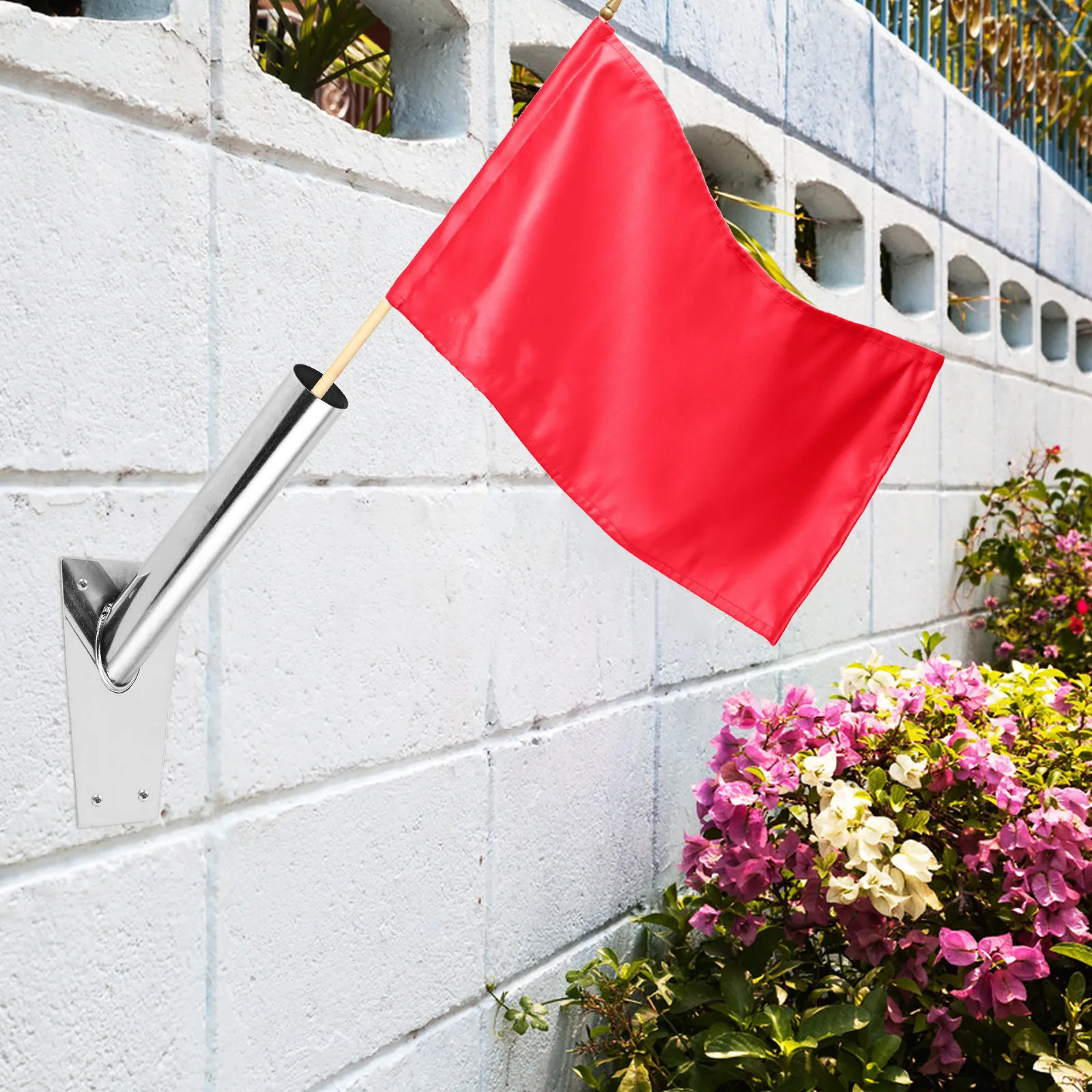 Rust Proof Stainless Steel Flag Pole Holder Mounting Bracket Wall Fixation for Holiday Decor Flags Flagpole Mount Bracket Flag