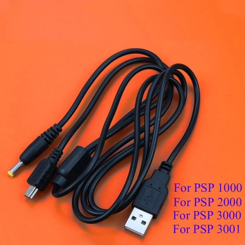 YuXi smart 2-in-1 USB Data Cable Charger cable Video Game Accessories Chargers for PSP 1000 / 2000 / 3000 for PSP 3001 3004